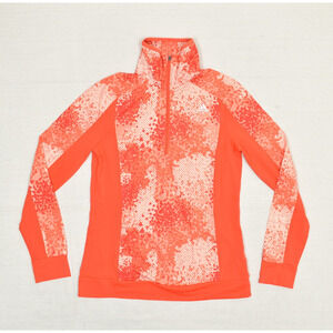 Adidas Women's 1/4 Zip Pullover Sweatshirt Polyester Orange Size M Climawarm